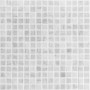 Piastrella a mosaico quadrata bianca con marmorizzazione per decorazione murale.