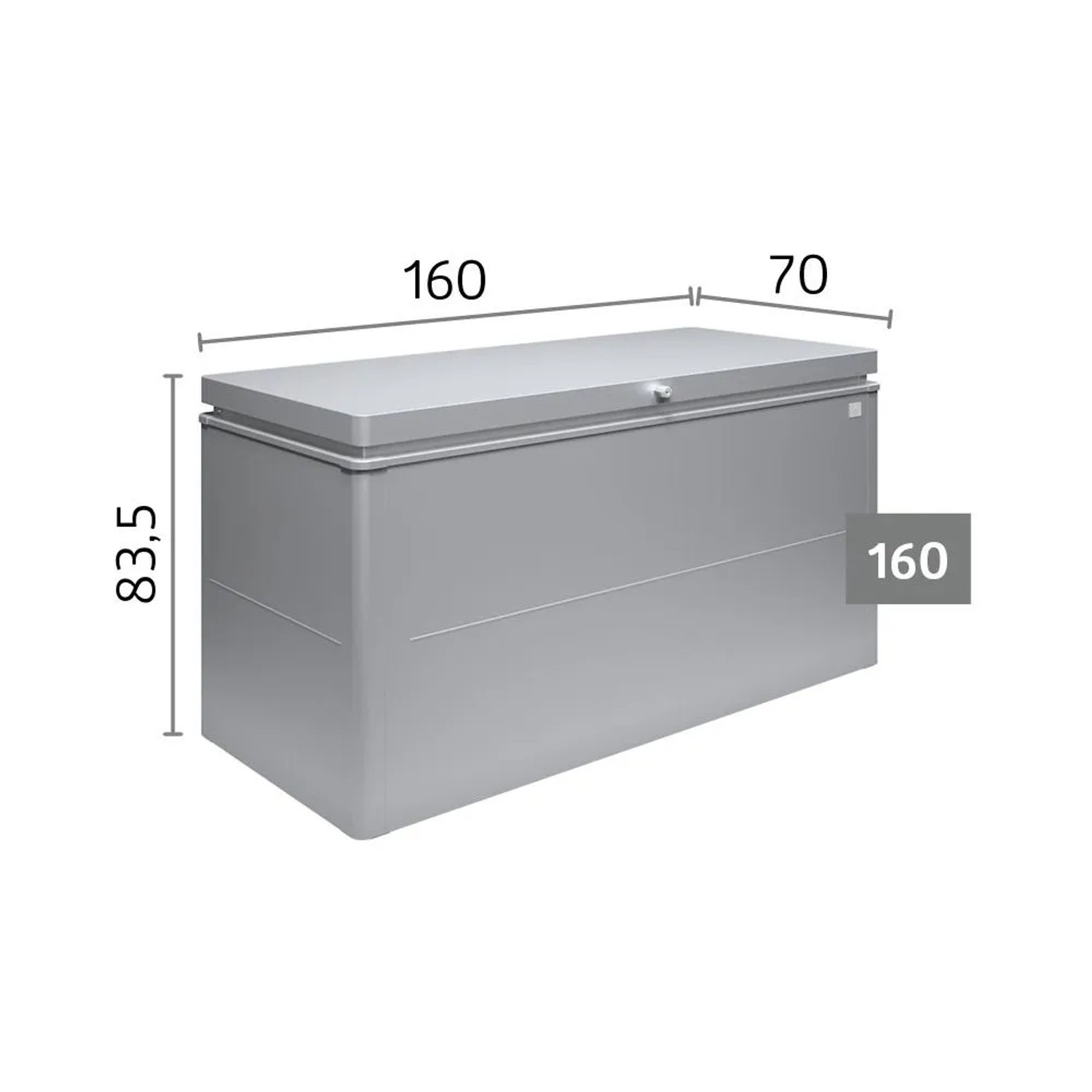 Biohort Loungebox 160 grigio scuro metallizzato, box universale impermeabile per cuscini e attrezzi da giardino.