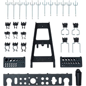 Set di supporti Küpper, 30 pezzi per sistemi a pannello forato: ganci, supporti e accessori per utensili.