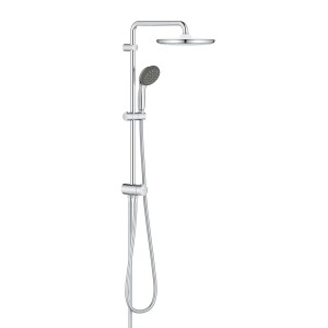 Sistema doccia Grohe QuickFix Vitalio Start 250 con soffione e doccetta, montaggio a parete.