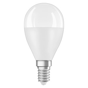 Lampadina LED E14 a forma di goccia, bianca. Luce a risparmio energetico per interni.