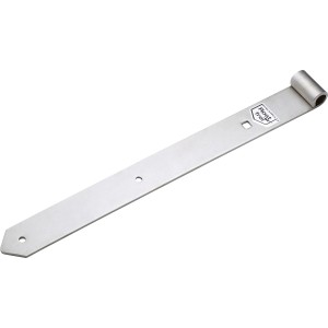 Bandella in acciaio inox 400mm con supporto per bullone per fissaggio di cancelli e porte.