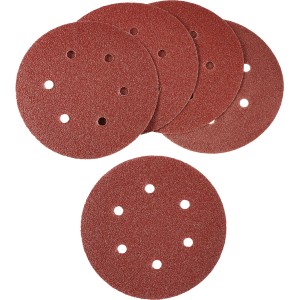 Set dischi abrasivi LUX per levigatrice rotorbitale, Ø 150 mm, grana 180, forati, per legno e metallo.