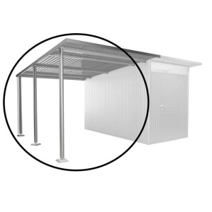 Tettoia laterale casetta AvantGarde A4/A8 243x340x218 cm argento