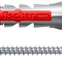 Tassello Fischer con vite, rosso/argento, per fissaggi sicuri.