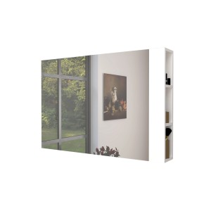 Specchiera t.b.t. con ripiani laterali, finitura bianca.