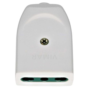 Spina Spine CEE bianca t.b.t. con tre contatti e vite.