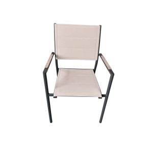Sedia da giardino con braccioli in alluminio Lillà beige 6 pz