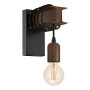 Lampada da parete Eglo Townshend 4, nero-marrone, con elementi in metallo in stile industriale.