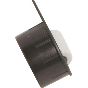 Rotella a scomparsa Ø 25 mm con alloggiamento in plastica nera per mobili, portata 50 kg.