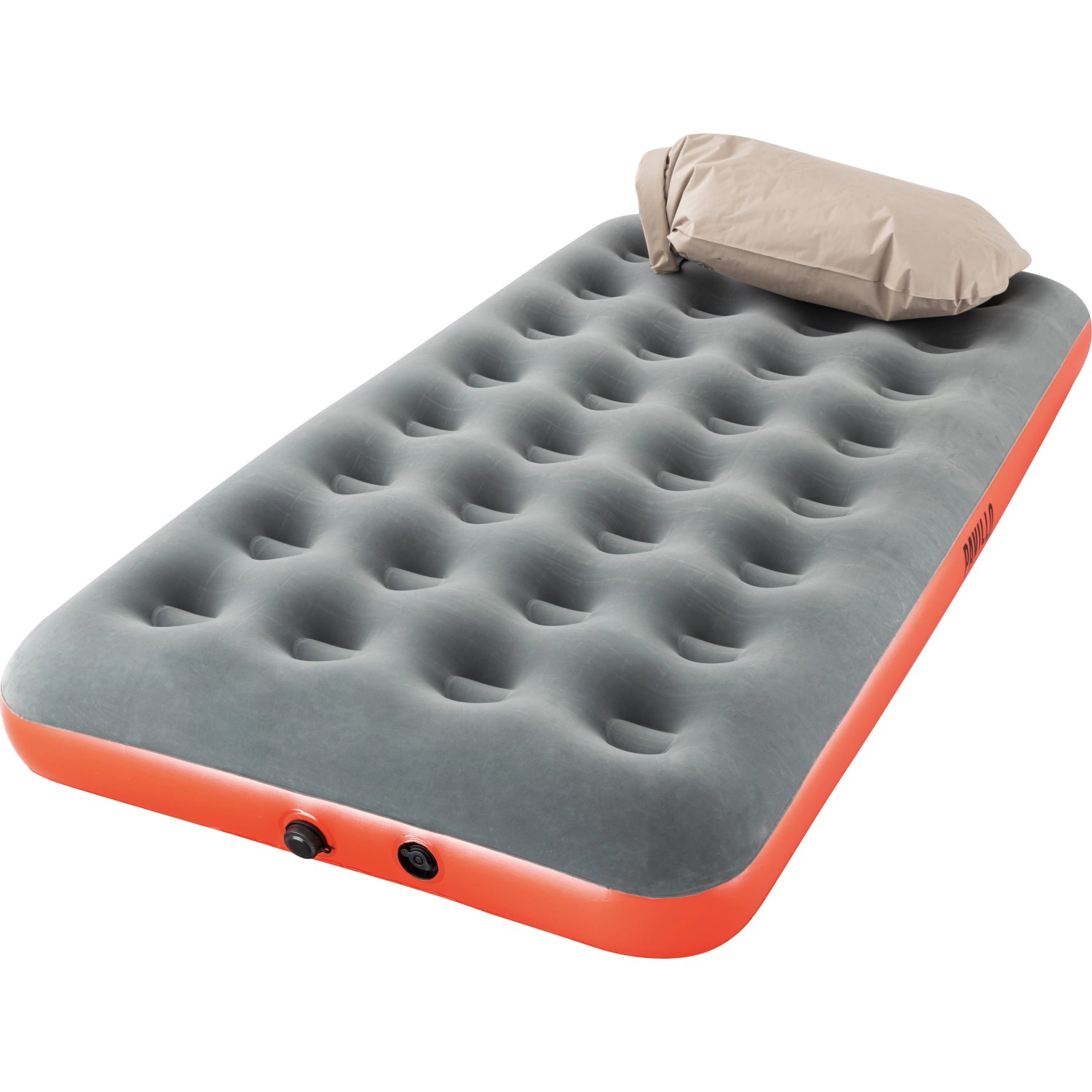 Materasso gonfiabile Pavillo con cuscino e pompa, grigio/arancio, ideale per campeggio.