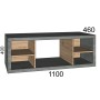 t.b.t. mobile sottolavabo per arredo bagno, grigio/color legno, con scomparti.