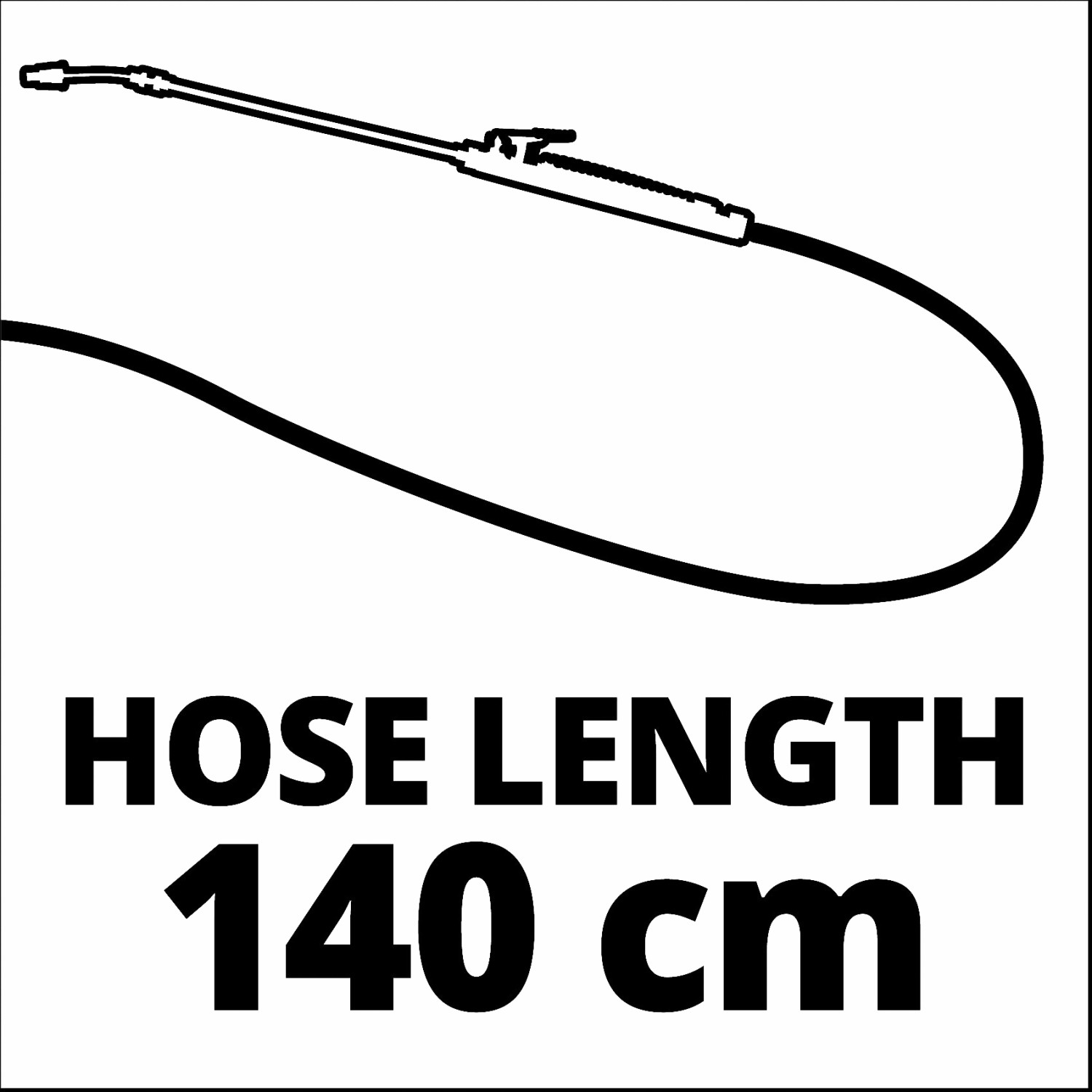 Lunghezza tubo 140 cm per spruzzatore a batteria Einhell GE-WS 18/150 Li-Solo.