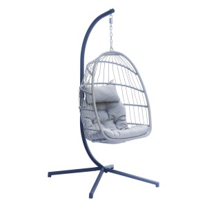 Sedia sospesa "t.b.t.": Sedia sospesa Dondoli grigia con struttura e cuscini per ore di relax.