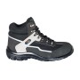 Scarpa da lavoro t.b.t.: Stivale stringato grigio alla caviglia con inserto in mesh nero.