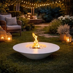 Camino a bioetanolo giardino Divina Fire Santorini 3,5 kW Ø60 cm bianco