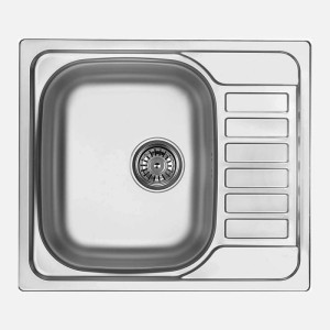 Lavello 1 vasca con gocciolatoio Idrostile Cidra 500x170 mm acciaio inox