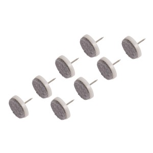 8 feltrini con perno, Ø 24 mm, per mobili e protezione superfici.