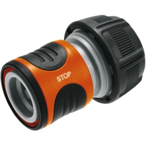 Raccordo t.b.t. per sistemi di irrigazione, arancione/nero.