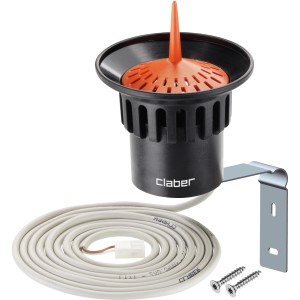 Sensore pioggia Claber per sistemi irrigazione, con cavo, staffa e viti.