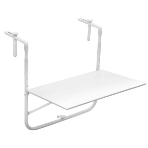 Tavolino da balcone pieghevole bianco da appendere, categoria mobili da balcone.
