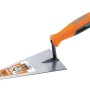 Cazzuola da muratore con manico arancio-grigio per lavori di muratura e piastrellatura.