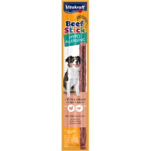 Vitakraft Beef Stick Ipoallergenico per cani, con tacchino e struzzo. Snack premio per cani senza zucchero.