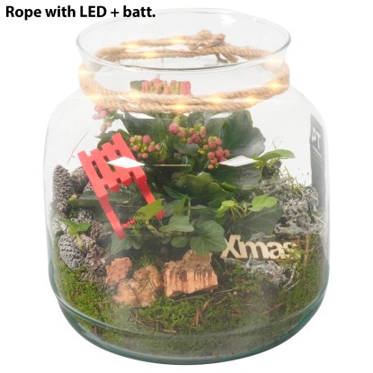 Composizione barattolo in vetro con decorazioni Ø cm 19