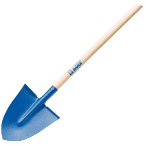 Vanga blu con manico in legno per giardinaggio. Categoria: Vanghe e badili.
