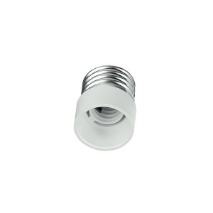Adattatore portalampada t.b.t. Portalampade, da E27 a E14, bianco e argento.