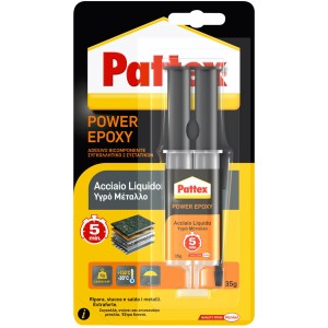 Pattex Power Epoxy Metallo, 35g, ideale per incollare e riparare metallo.