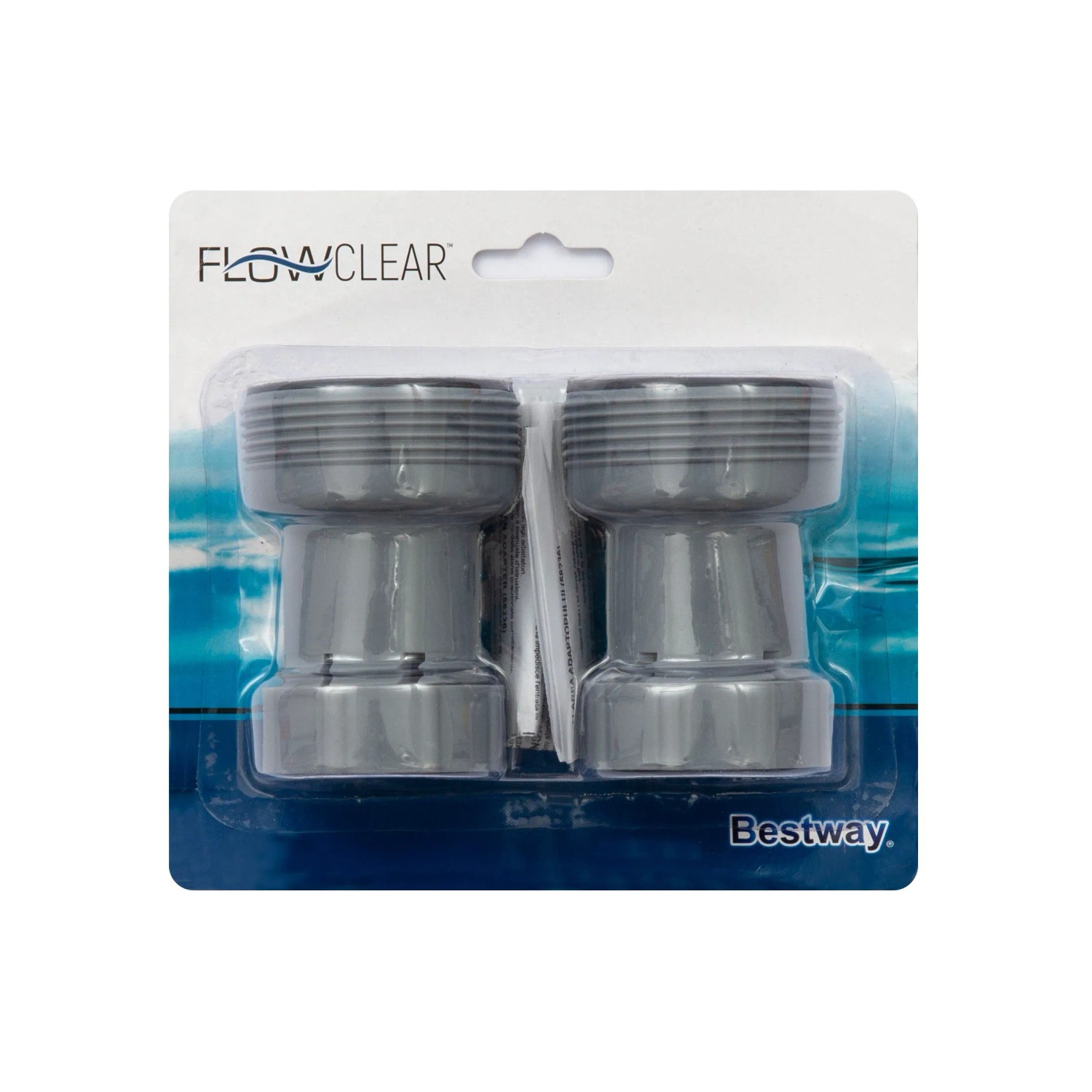 Adattatori Flowclear per accessori piscina, grigi, 2 pezzi.