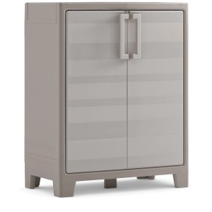 Armadio in plastica KIS Gulliver, beige sabbia, 80x44x100 cm, con 2 ripiani. Ideale per l'ordine.