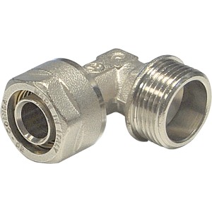 t.b.t. Raccordo a gomito in acciaio, filettato e pressfitting per tubi.