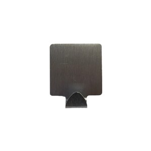 Gancio adesivo t.b.t. in metallo, forma quadrata.