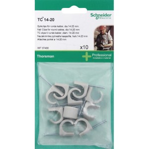 Schneider Electric - Fascette a chiodo, 10 pz, per cavi diametro 14-20 mm.