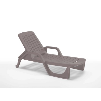 Sdraio reclinabile Zanzibar in polipropilene tortora