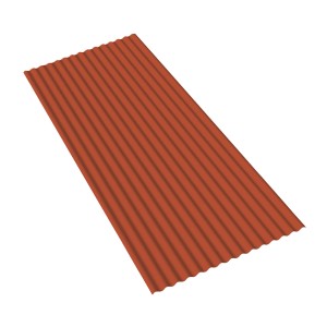 Lastra ondulata in plastica arancione t.b.t. per tetto e parete.