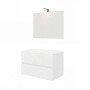 Mobile bagno Cube con lavabo e specchio bianco lucido L81,5xP46,5xH115,4cm