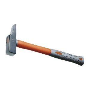 Martello Martelli con manico grigio-arancio. Utensile per edilizia e artigianato.