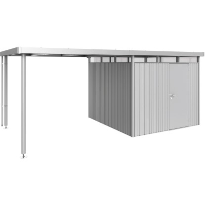 Tettoia laterale per casetta da giardino Biohort HighLine H4 argento metallizzat