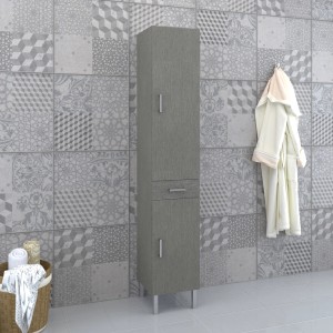 Mobile bagno grigio con cassetto e due ante. Arredo bagno per riporre oggetti.