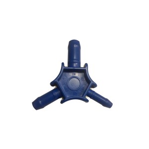 Collettore blu t.b.t. per tubi multistrato.