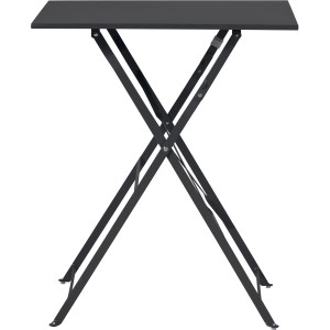 Tavolo da giardino pieghevole nero t.b.t. con struttura a X.