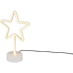 Lampada da tavolo Reality LED Star bianca, 29,5 cm, per un'illuminazione d'atmosfera nel soggiorno.