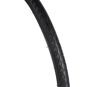 Copertone per bici nero con battistrada speciale per una presa ottimale.