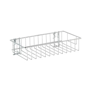 Cesto da parete t.b.t. in metallo per riporre accessori e utensili da bagno.