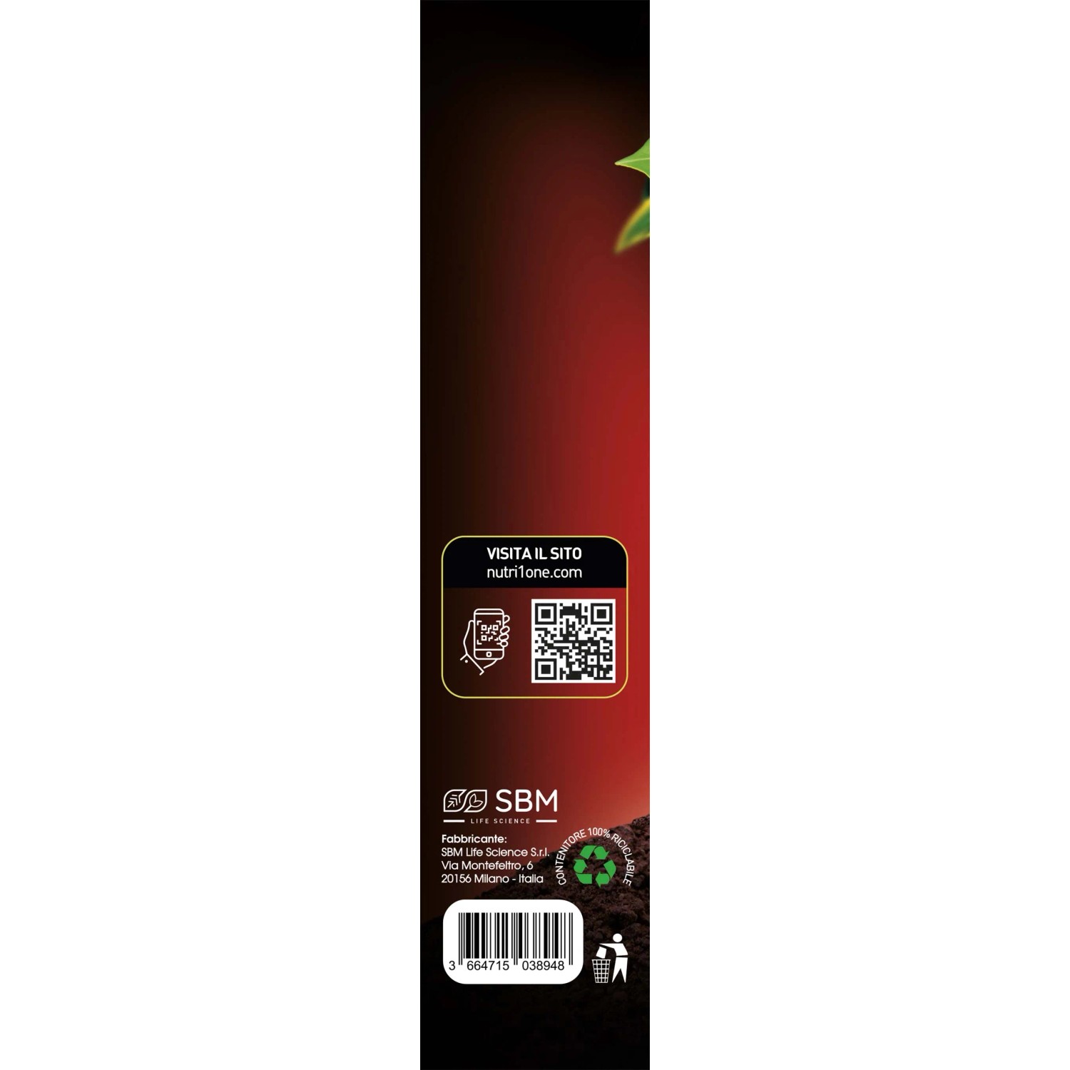 Confezione del concime universale t.b.t. con codice QR e informazioni del produttore.
