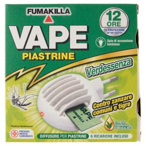 Vape Antizanzare Verdessenza, diffusore elettrico con piastrine antizanzare.