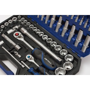 Set di chiavi a bussola LUX STS-89 Comfort, 89 pezzi in valigetta. Assortimento di chiavi e estrattori.